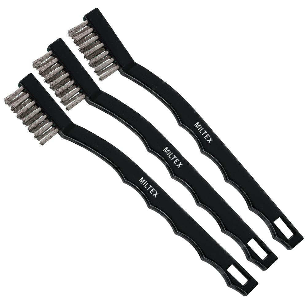 3-Pack Steel Detail Brushes - Heavy Duty Cleaning Bristles