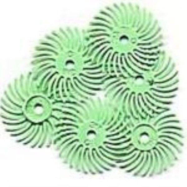 Radial Bristle Disc, 3/4 dia Light Green, (14,000 Grit) Pack 6